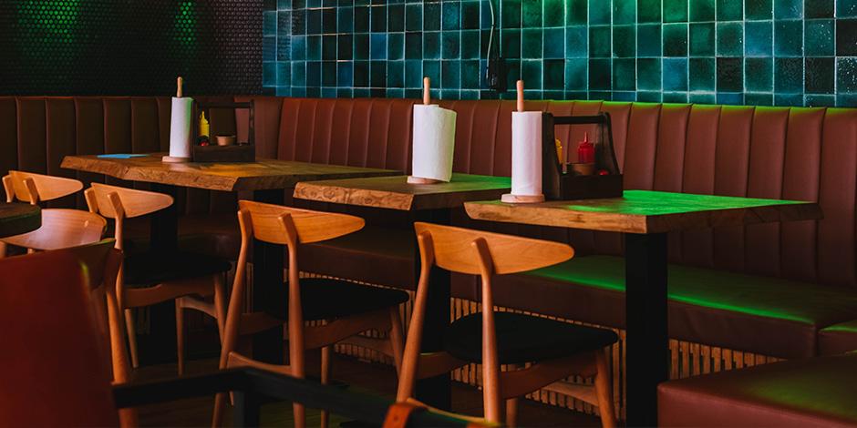 Empty tables within a restaurant