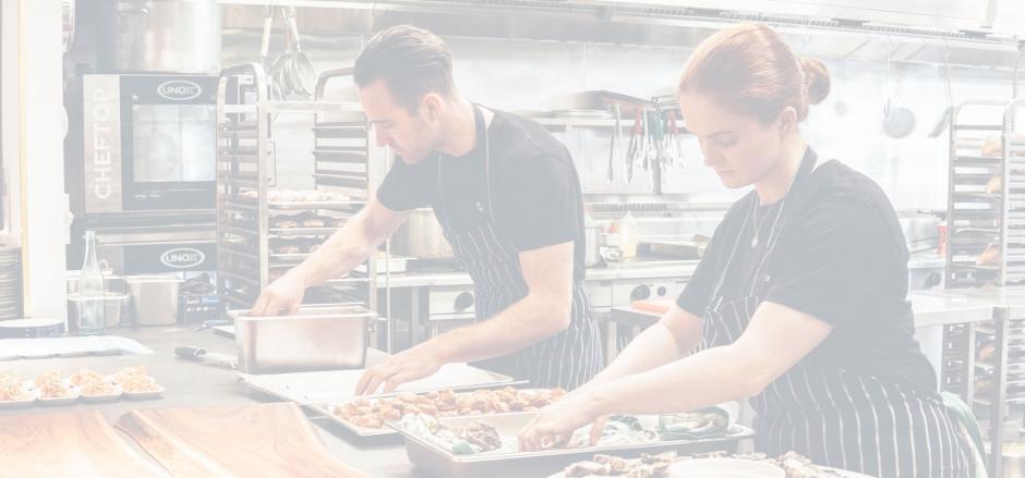 Staff working in kitchen