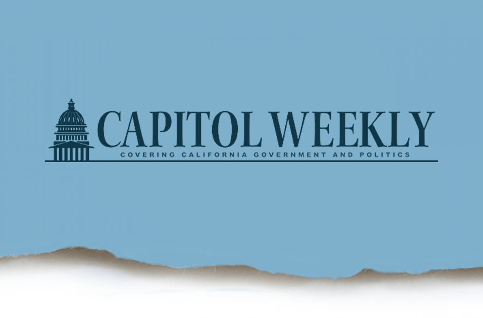 Capitol Weekly logo ripped from the headline