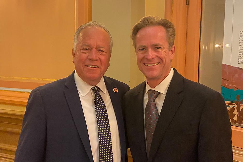 Bill Dodd and Matt Sutton Standing together after SB 1524 was signed.