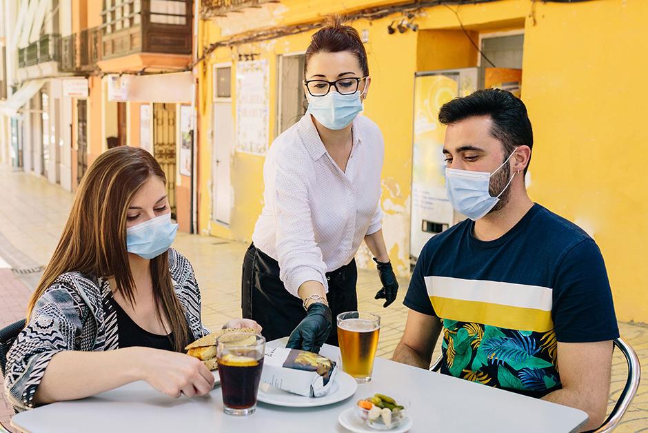 Couple eating out