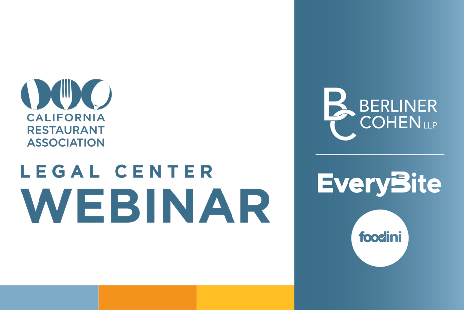 CRA Legal Center Webinar with Berliner Cohen. Sponsored by EveryBit and Foodini.