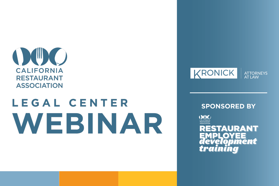 Register for the Kronick Legal Center Webinar. 