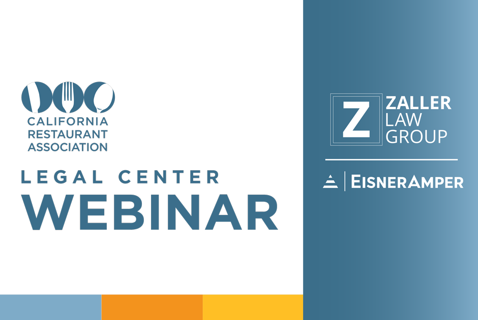 Register for the Zaller Law Group Legal Center Webinar with guests Eisner Amper.