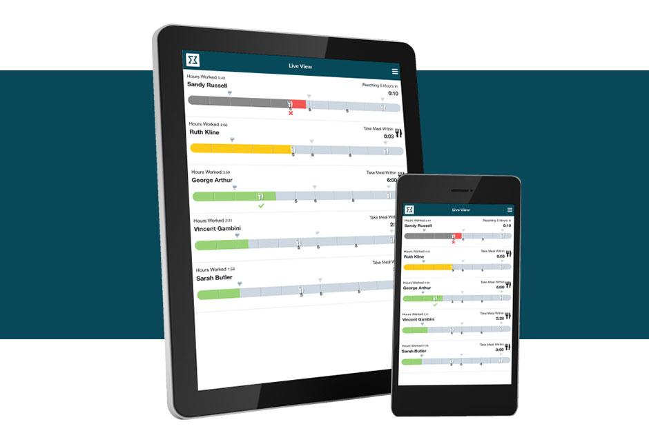 EmployeeMetrics Live View™ tablet and phone