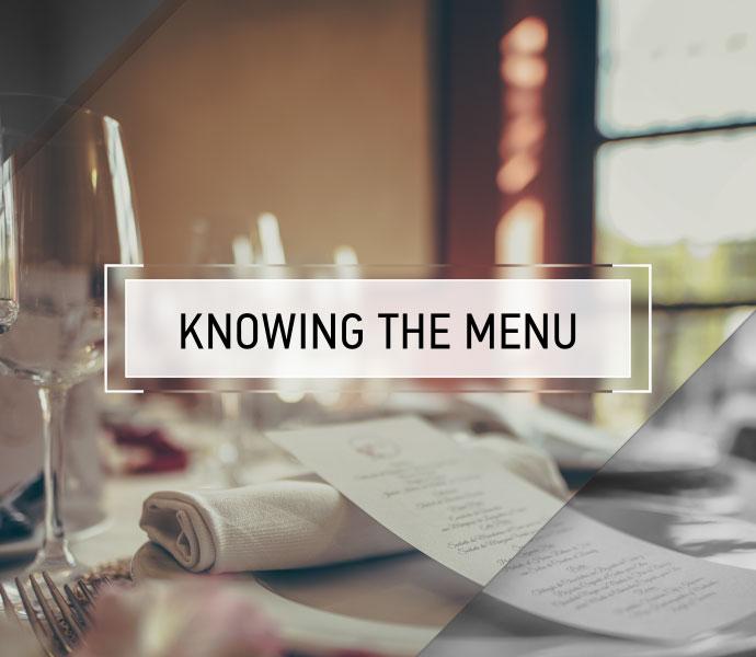 Knowing the Menu Course