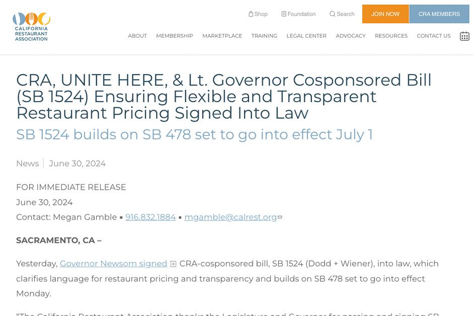 News Release Signed - Screenshot CRA website