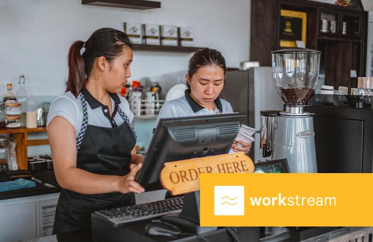 Staff standing by register