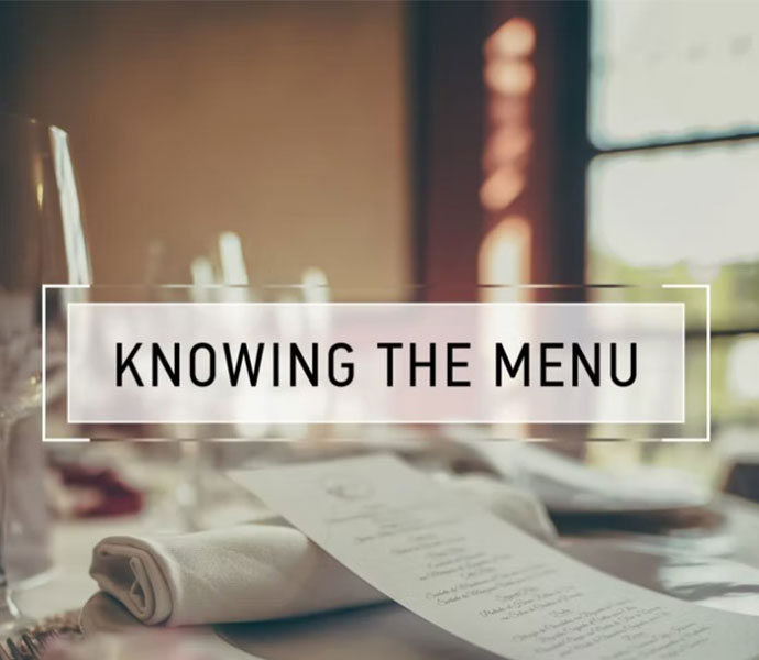 Knowing the Menu Course